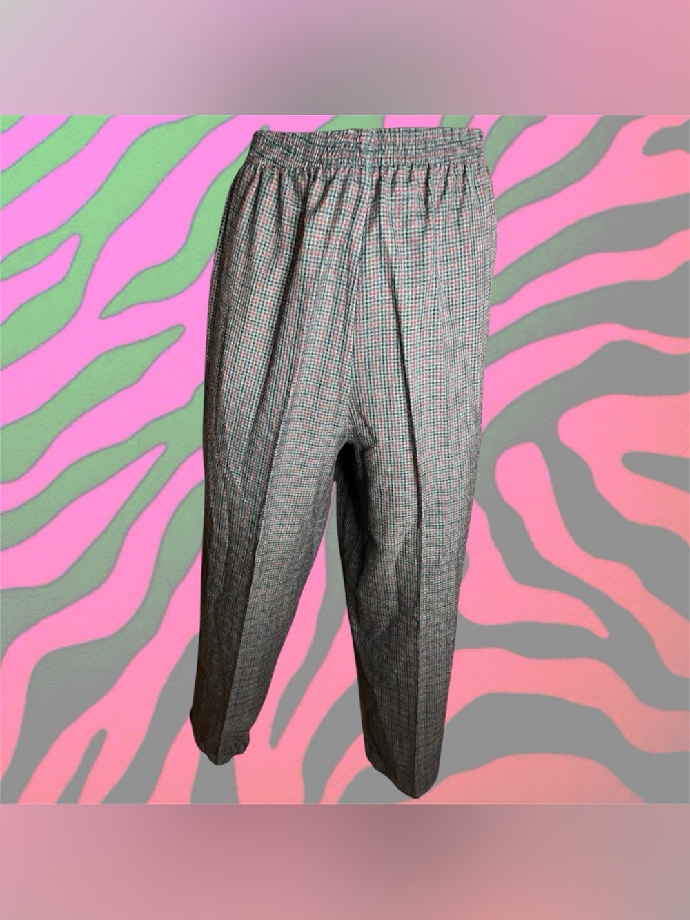 officecore houndstooth pull on trousers